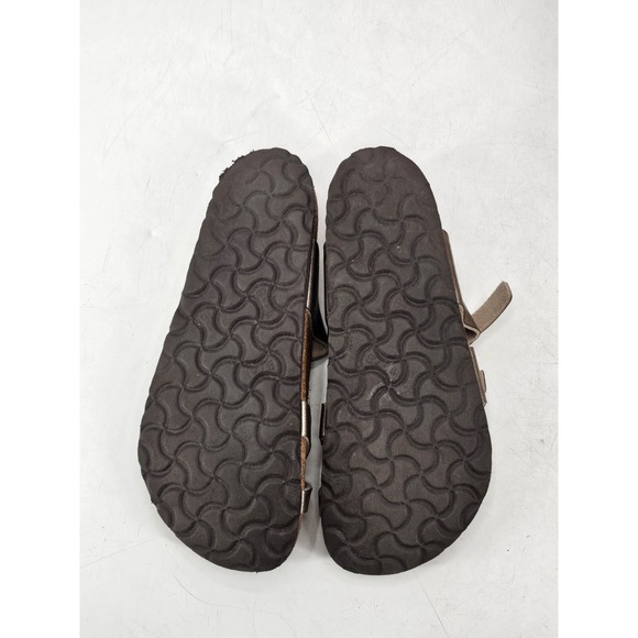 Birkenstock Mayari Birko‎ Leather Cross Strap Sandals Women's Size 7 5M  Taupe - Picture 7 of 7